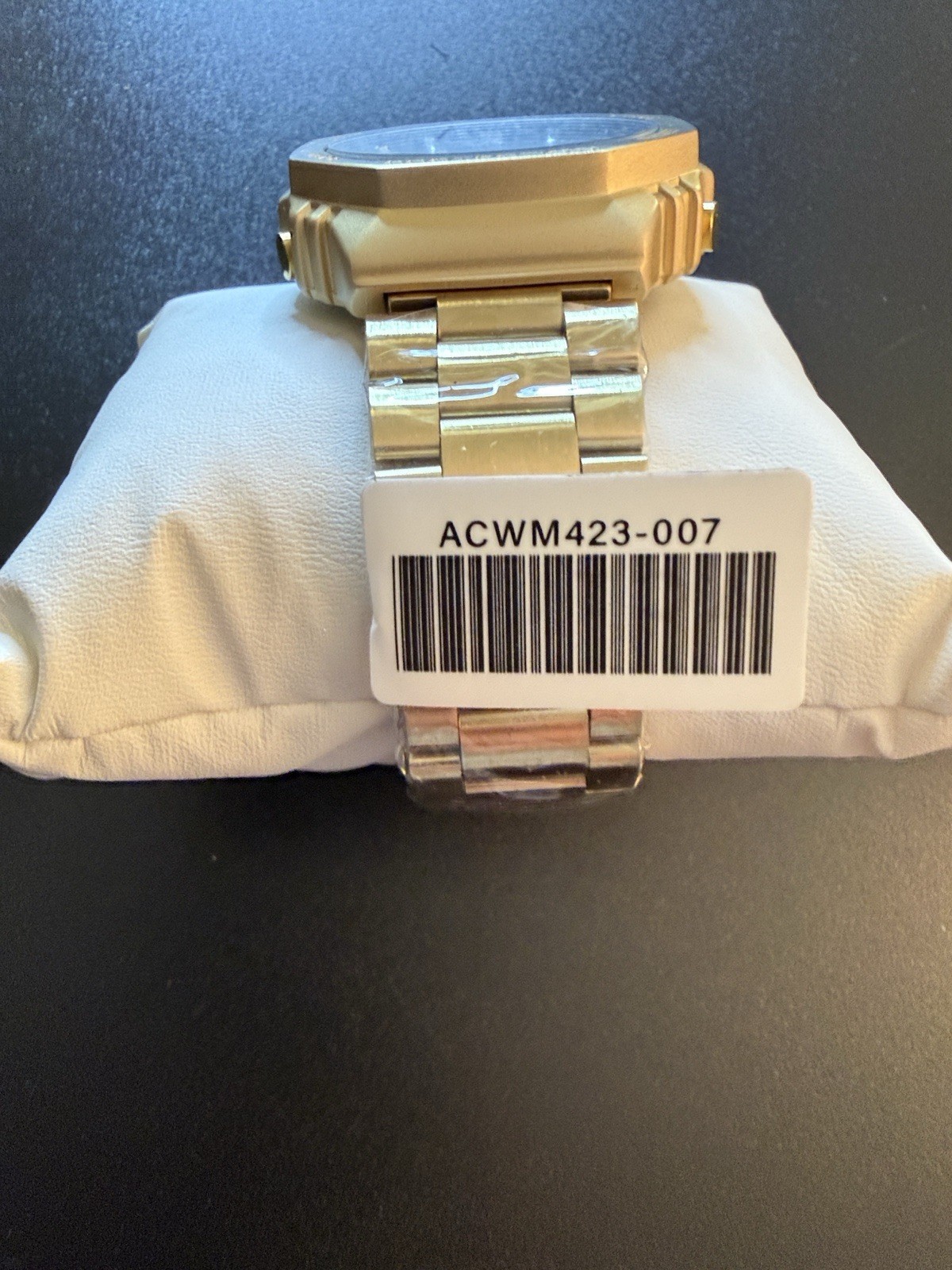 Activa Dual Time Analog/Digital Quartz Watch Date 42mm Gold Bracelet 30M Box