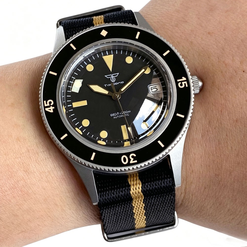 Retro Luxury Mechanical Diving Watch Men Miyota 8215 Lume Bezel Domed Glass