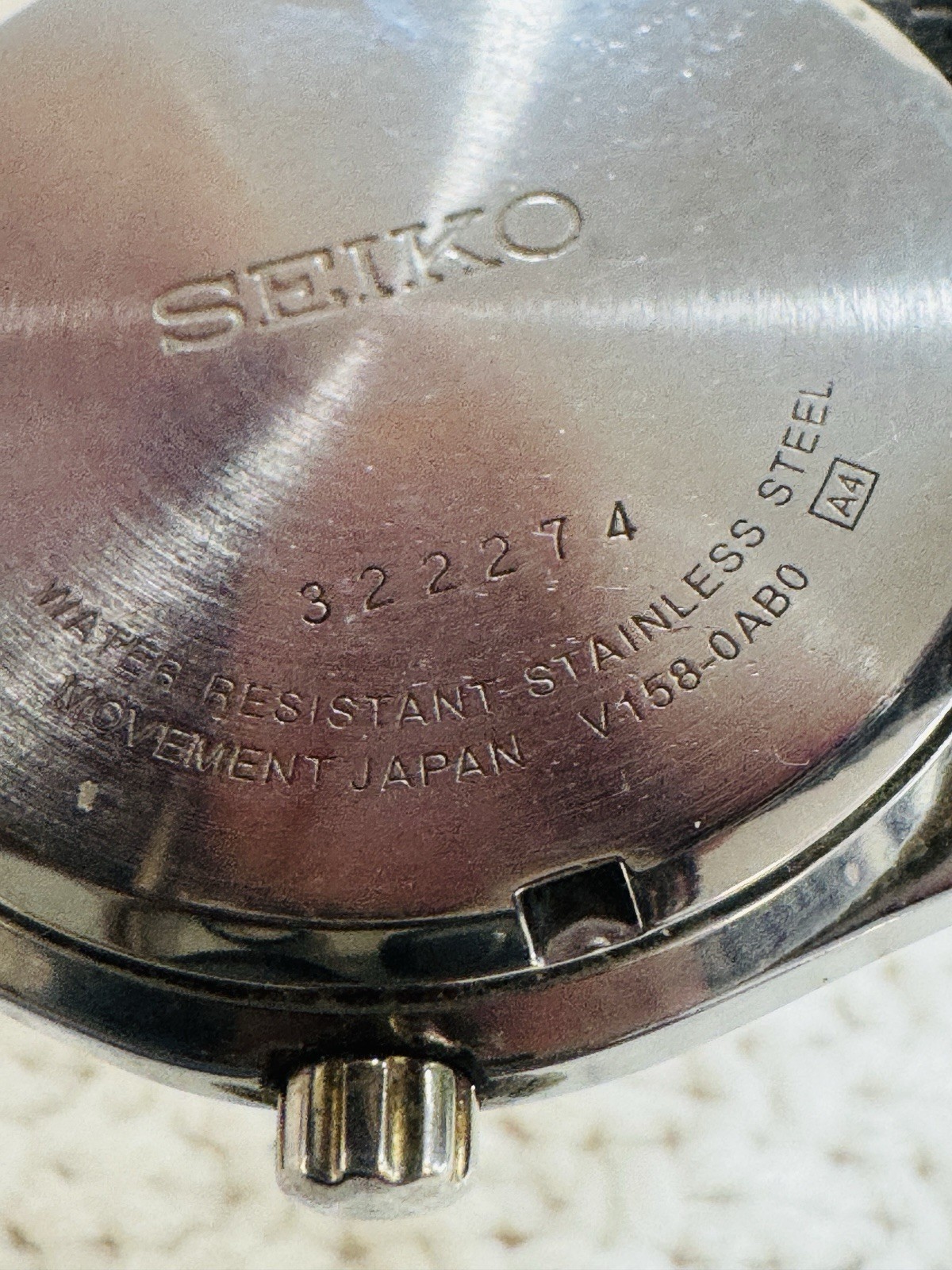 Seiko V158-0AB0 Solar Two Tone Day Date Watch Untested