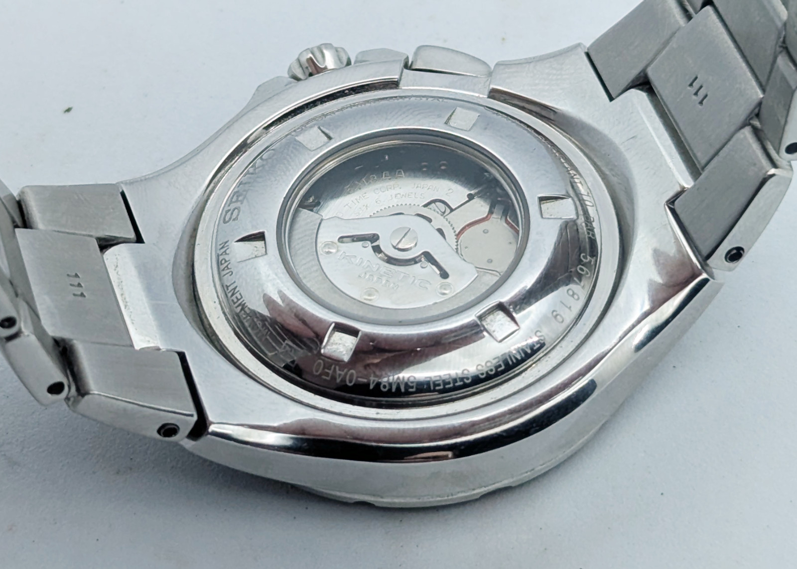 Seiko Coutura Kinetic SRN064 5M84 Retrograde Day Cabochon Sapphire | New Cap/Box