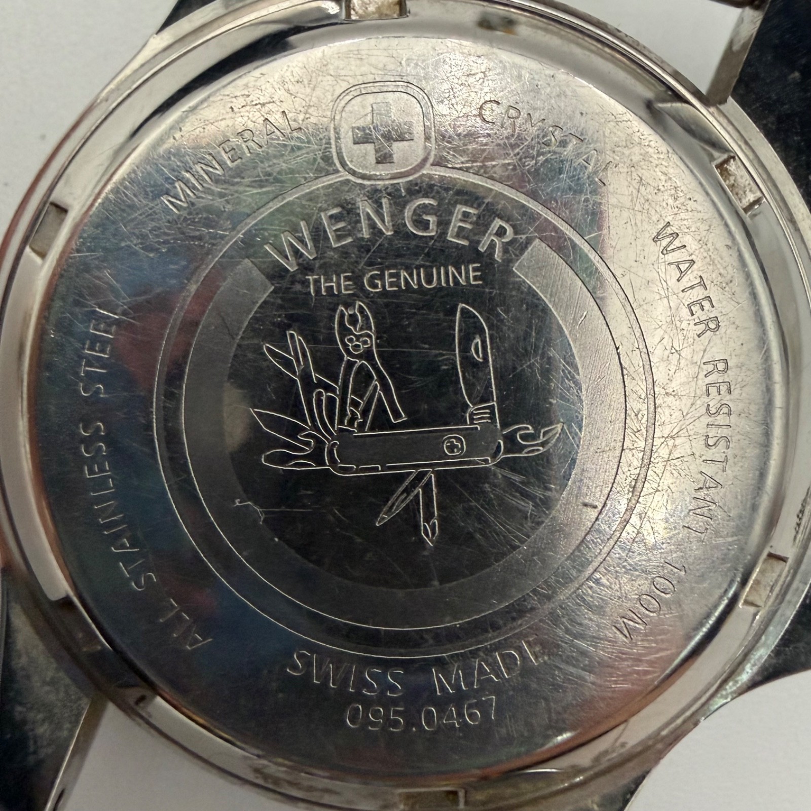Vtg Wenger Swiss Army Style Field Watch 100M Quartz 095.0467 SwissMade For Parts