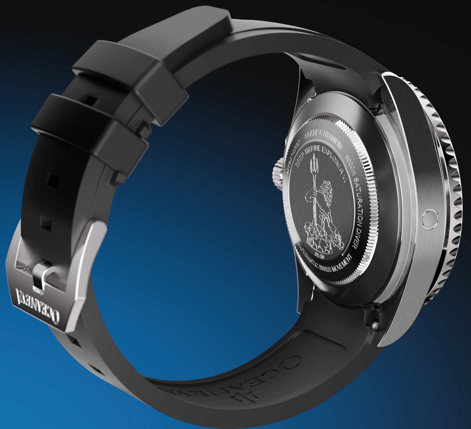 Oceaneva Deep Explorer VI 6000m Automatic Watch Grade 5 Titanium Purple Burst