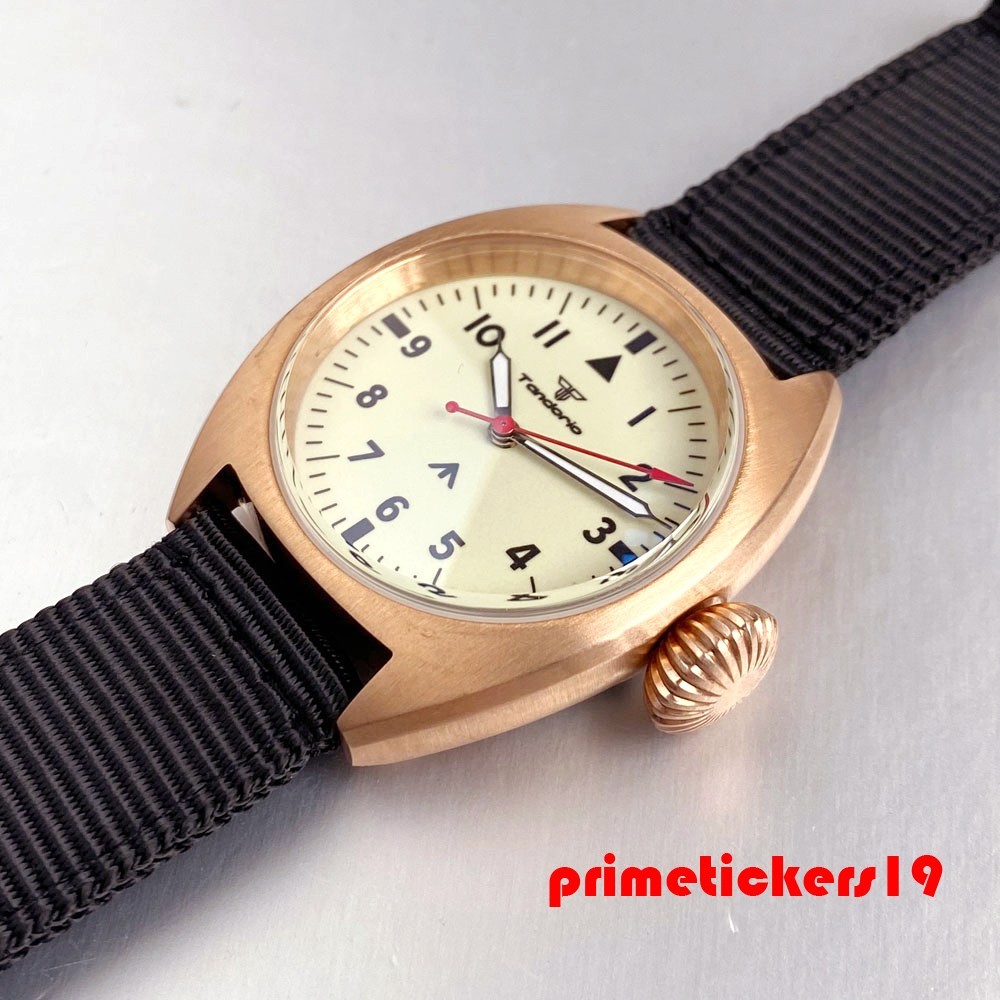 Tandorio Solid Bronze Luxury Automatic 36mm Diving Watch Full Lume Dial Sapphire
