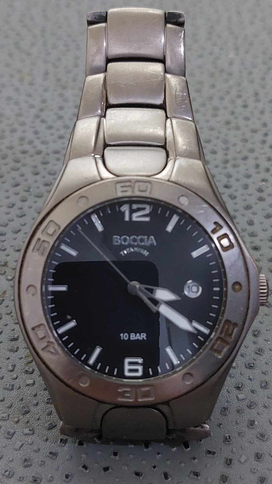 BOCCIA TITANIUM MEN Watch – Vintage Date Ti case & bracelet WORKS .READ DESCRIP