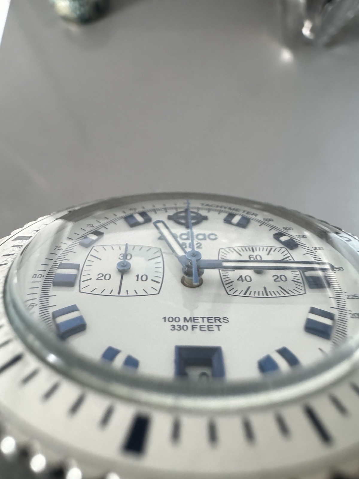 Zodiac Sea Dragon Chronograph ZO2242 featuring a silver dial and blue NATO strap