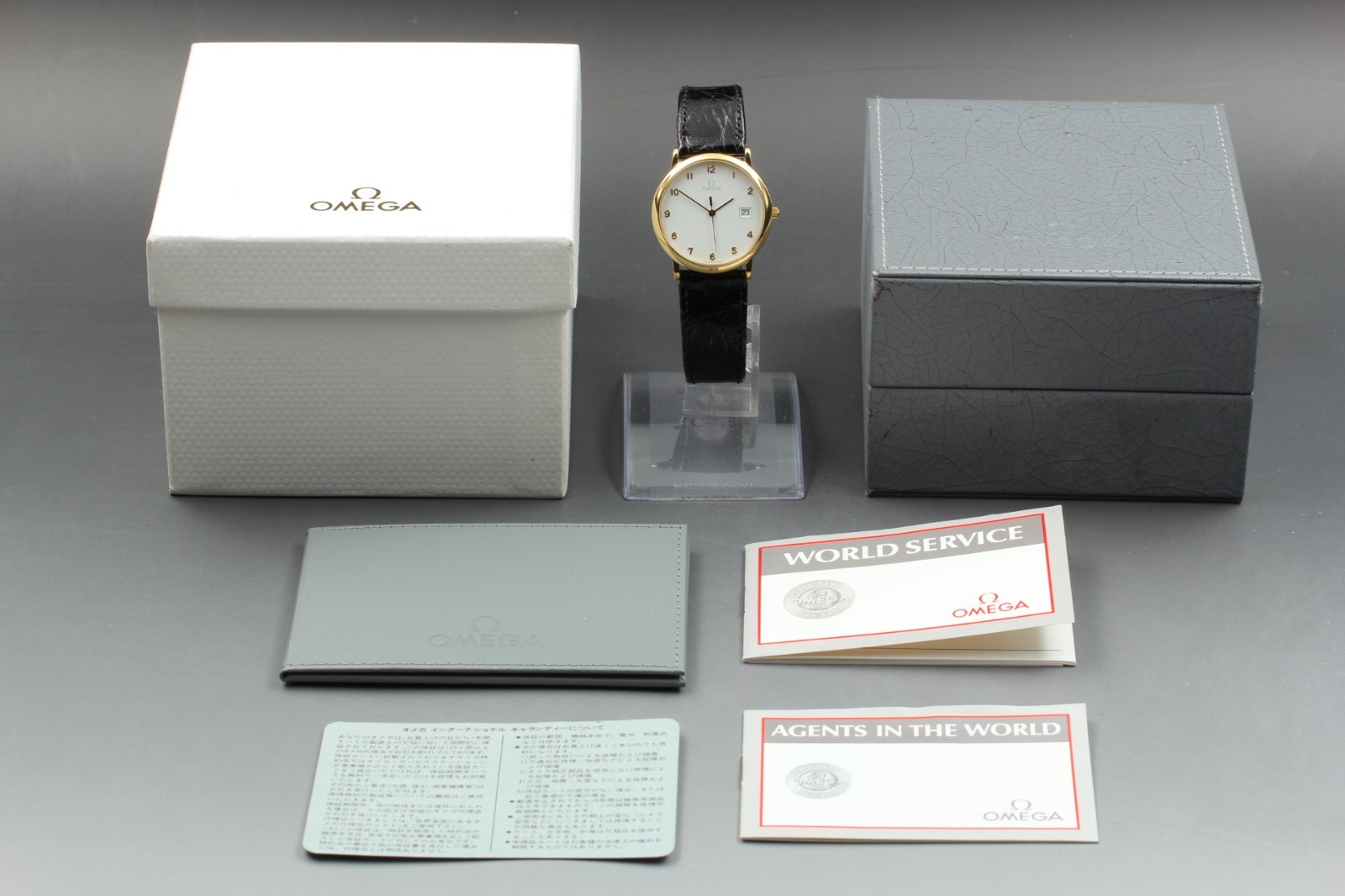 [NEAR MINT] Vintage OMEGA De Ville Cal.1430 Gold Arabic Quartz Men’s Watch JAPAN