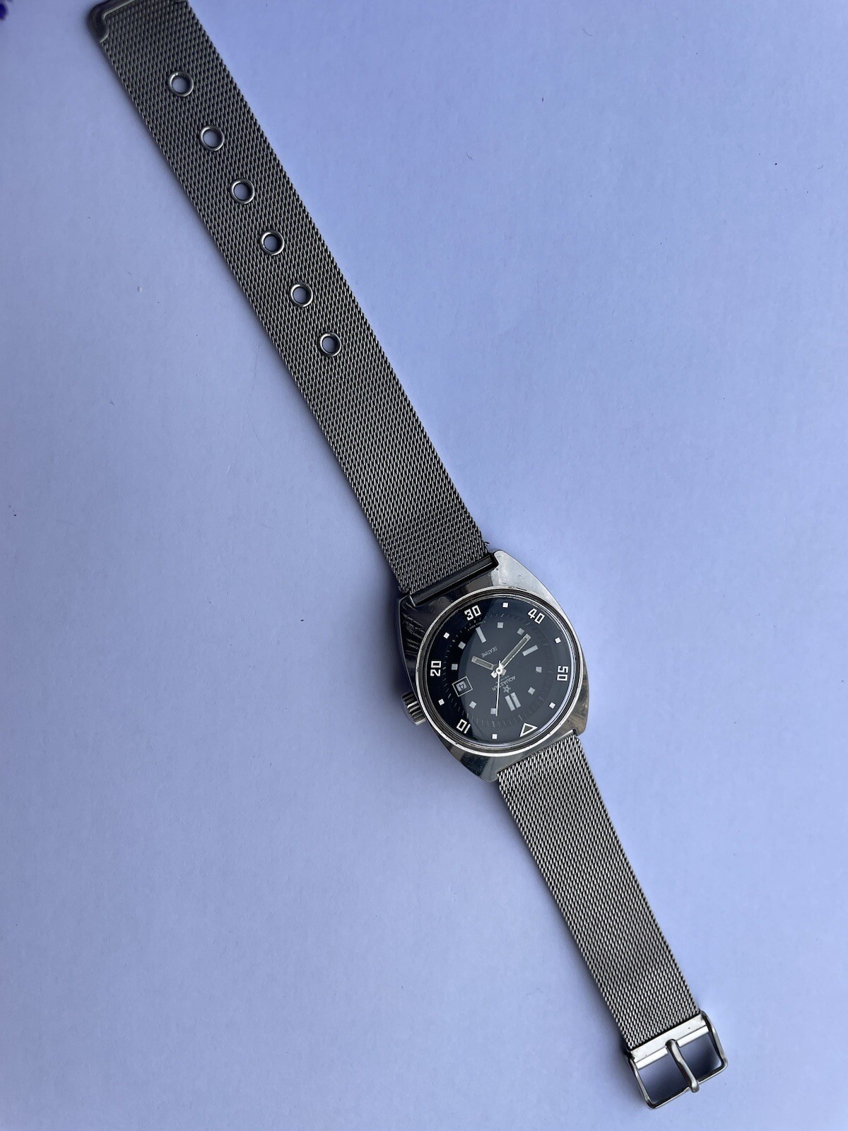 Vintage Diver Aquastar Seatime 1004 Automatic Date Swiss Made