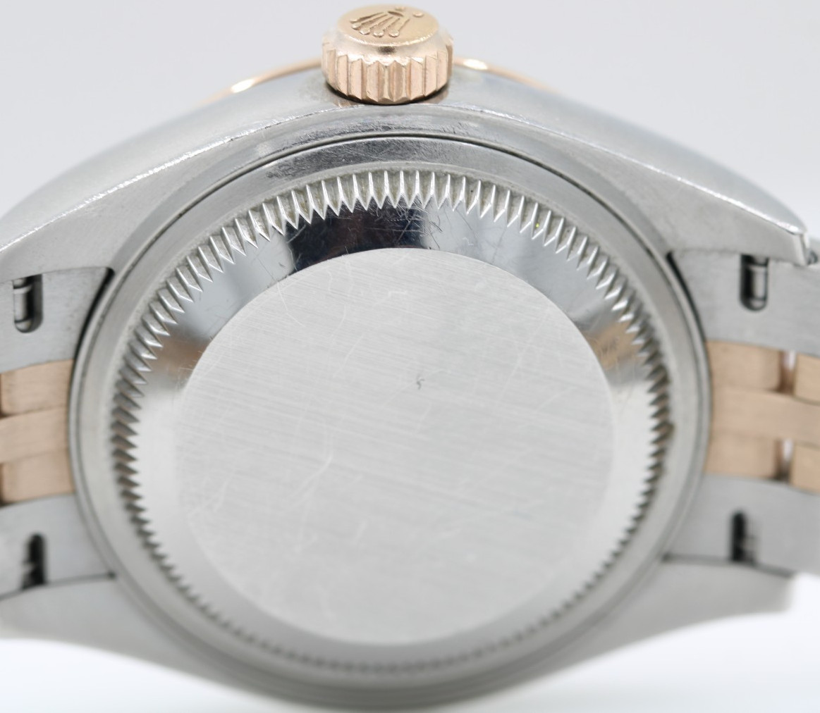 Rolex Lady-DateJust 18k Rose Gold Steel 28mm Diamond Chocolate Dial Watch 279171