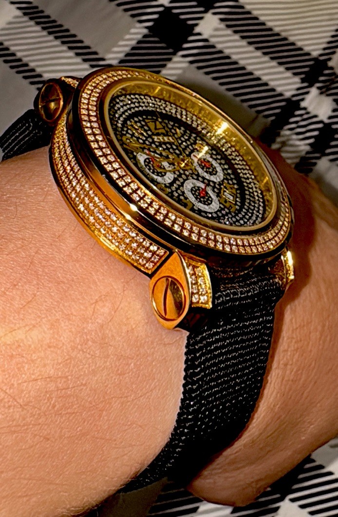Mens ZTEC Diamond Watch Gold Tone Joe Rodeo Don Benny Techno Jojo