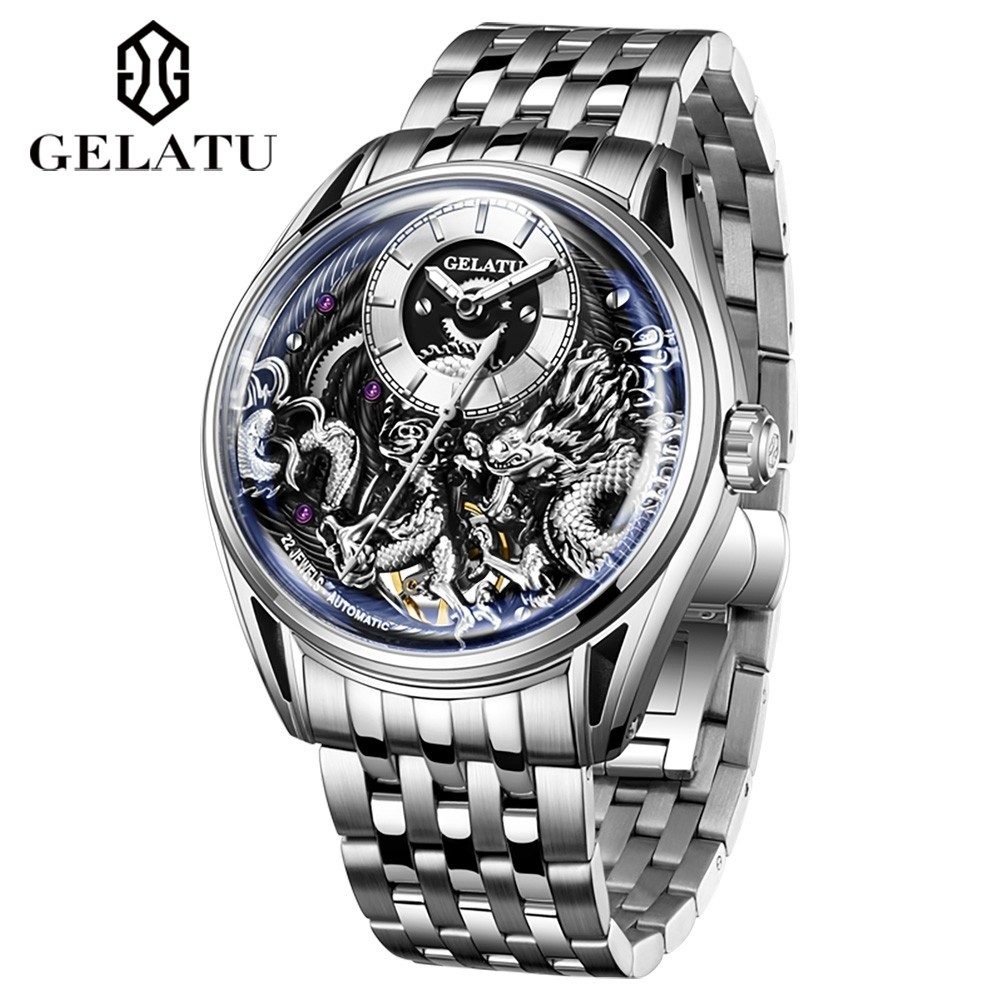GELATU Automatic Mechanical Men’s Watch, Exclusive Design, Swiss Technology