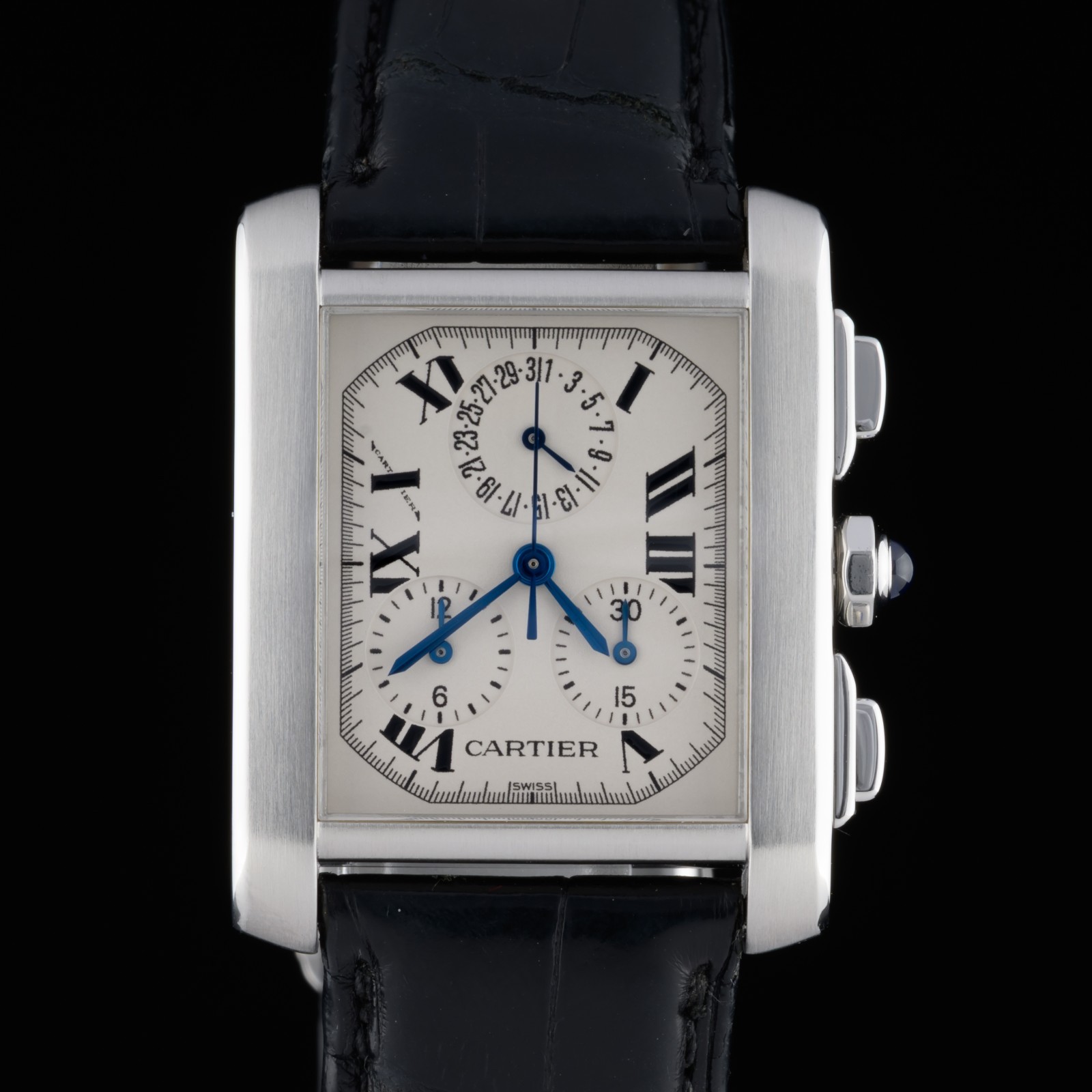 Serviced Cartier Tank Francaise Chronoflex 2023 White Roman Dial 28mm Watch +B&P