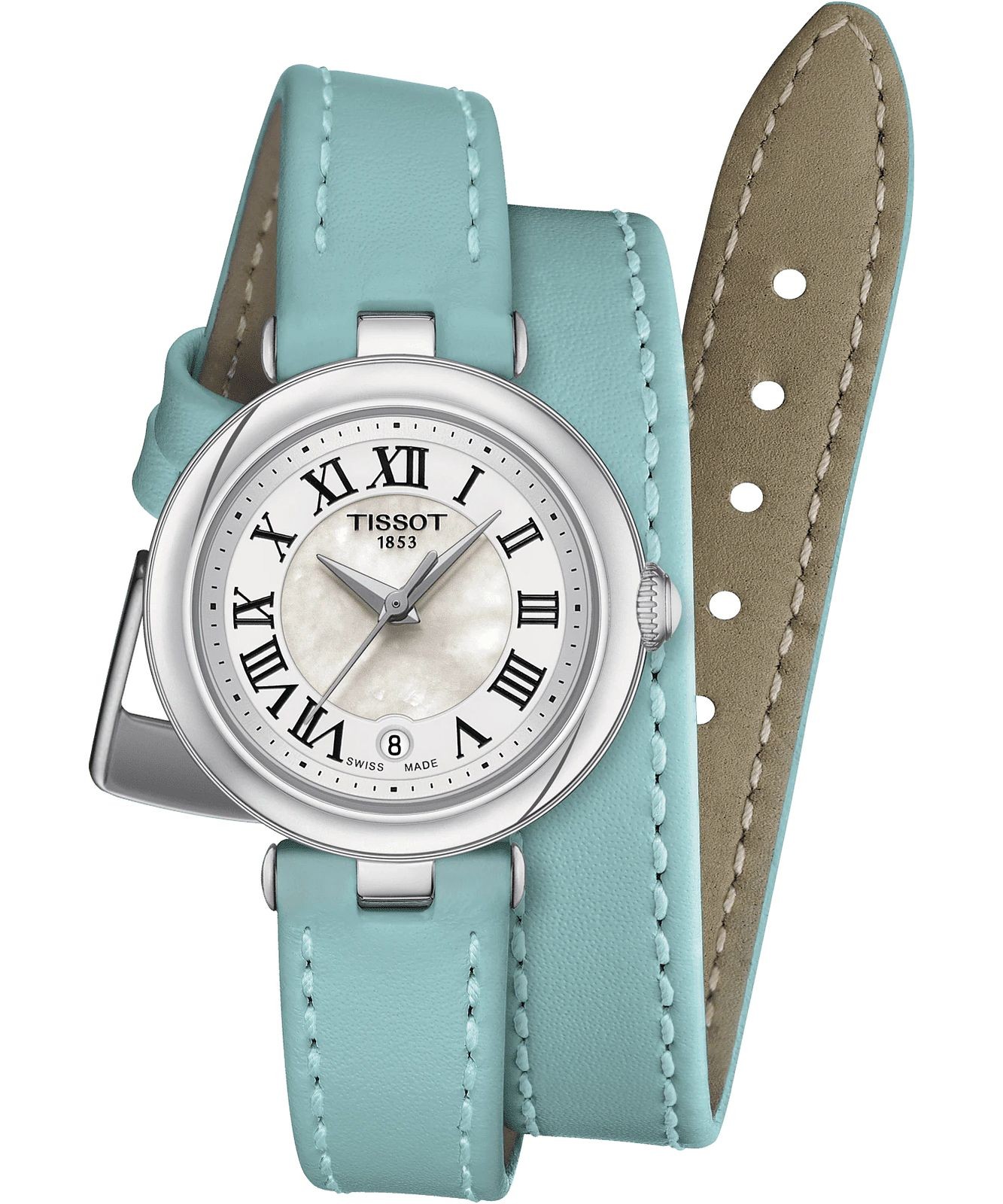 Tissot Blue Womens Analogue Watch Bellissima Xs Double Tour Strap