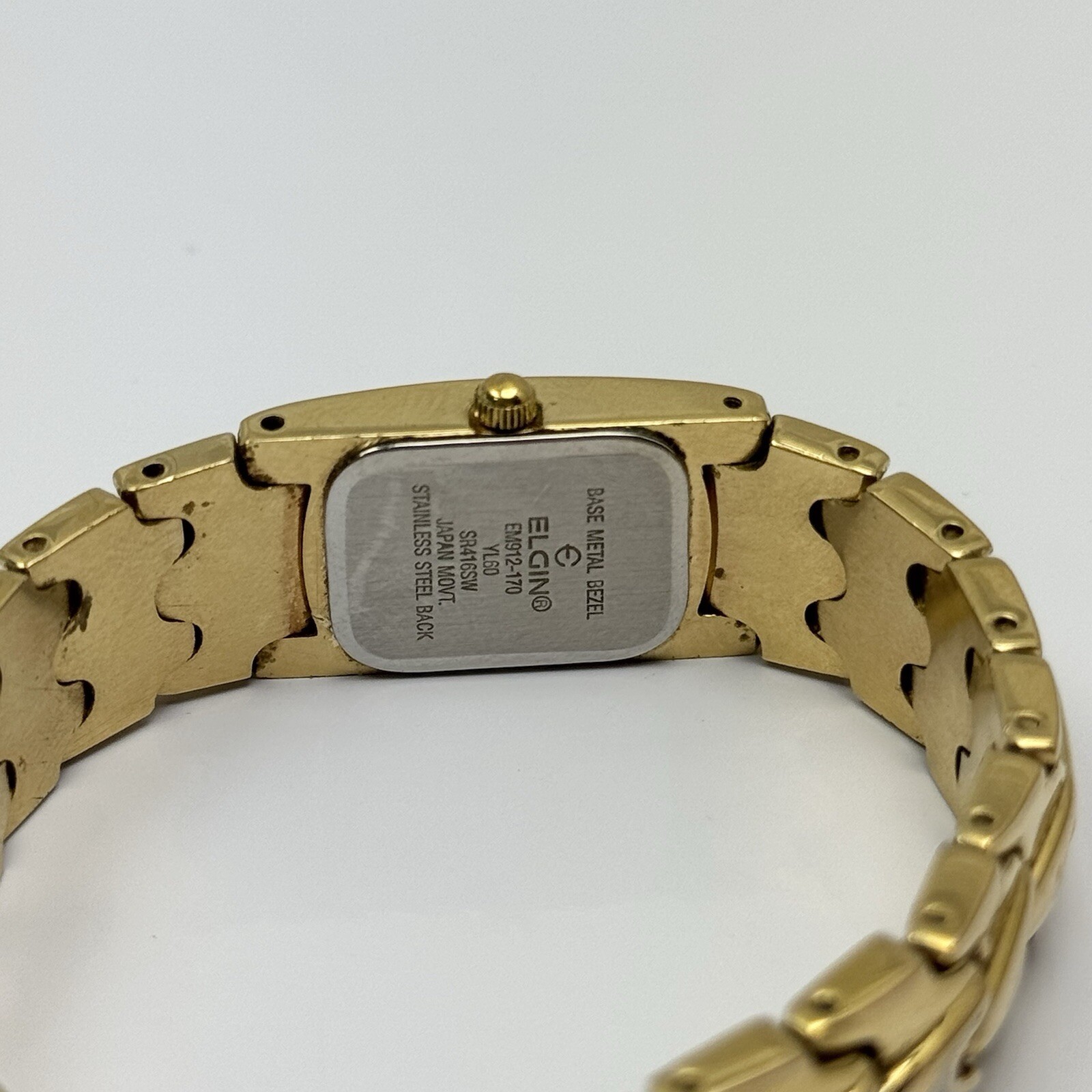 Elgin Womens Gold Tone Metal Clasp Band Watch YL60 EM 912-170