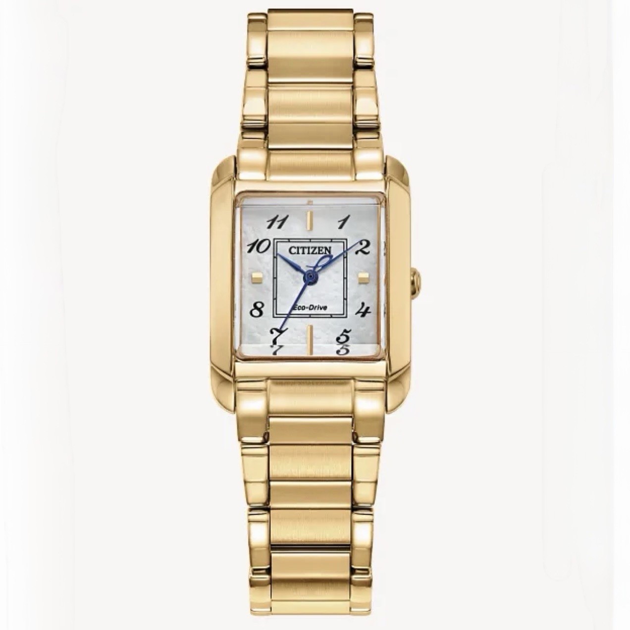 Citizen L Bianca Eco-Drive MOP Dial Gold Stainless Ladies Tank Watch EW5602-57D