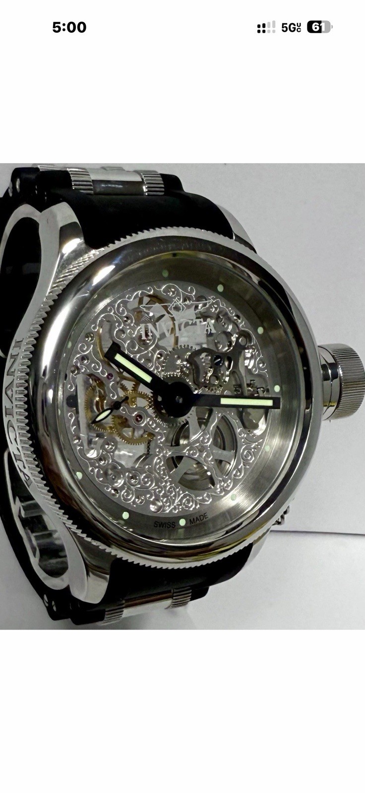 without box or papers 50mm Swiss ETA 6497 Skeleton Mechanical RUSSIAN DI G2U
