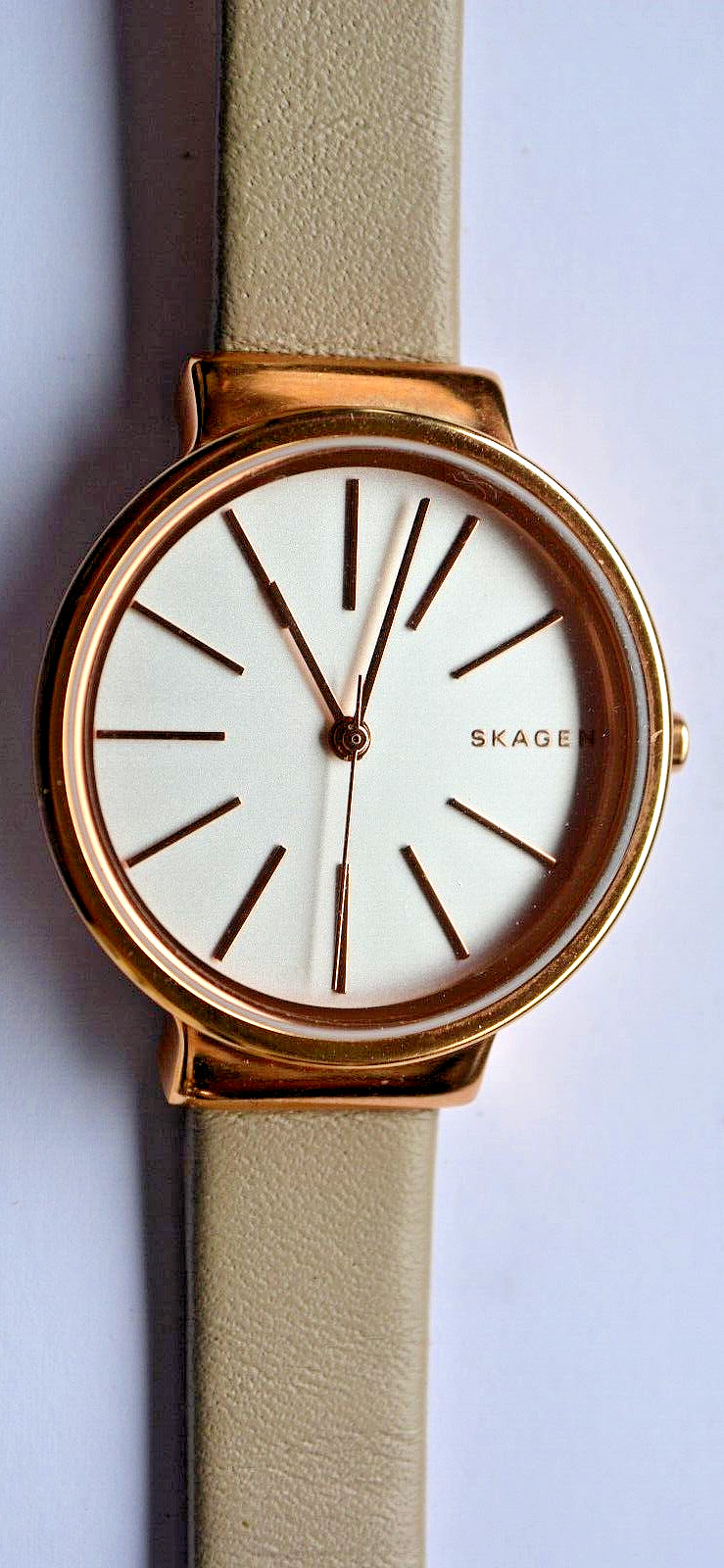 Skagen Ancher Quartz L.Watch. Secs.H, Rose Gold, Strap 20.5Cm V.G.C.
