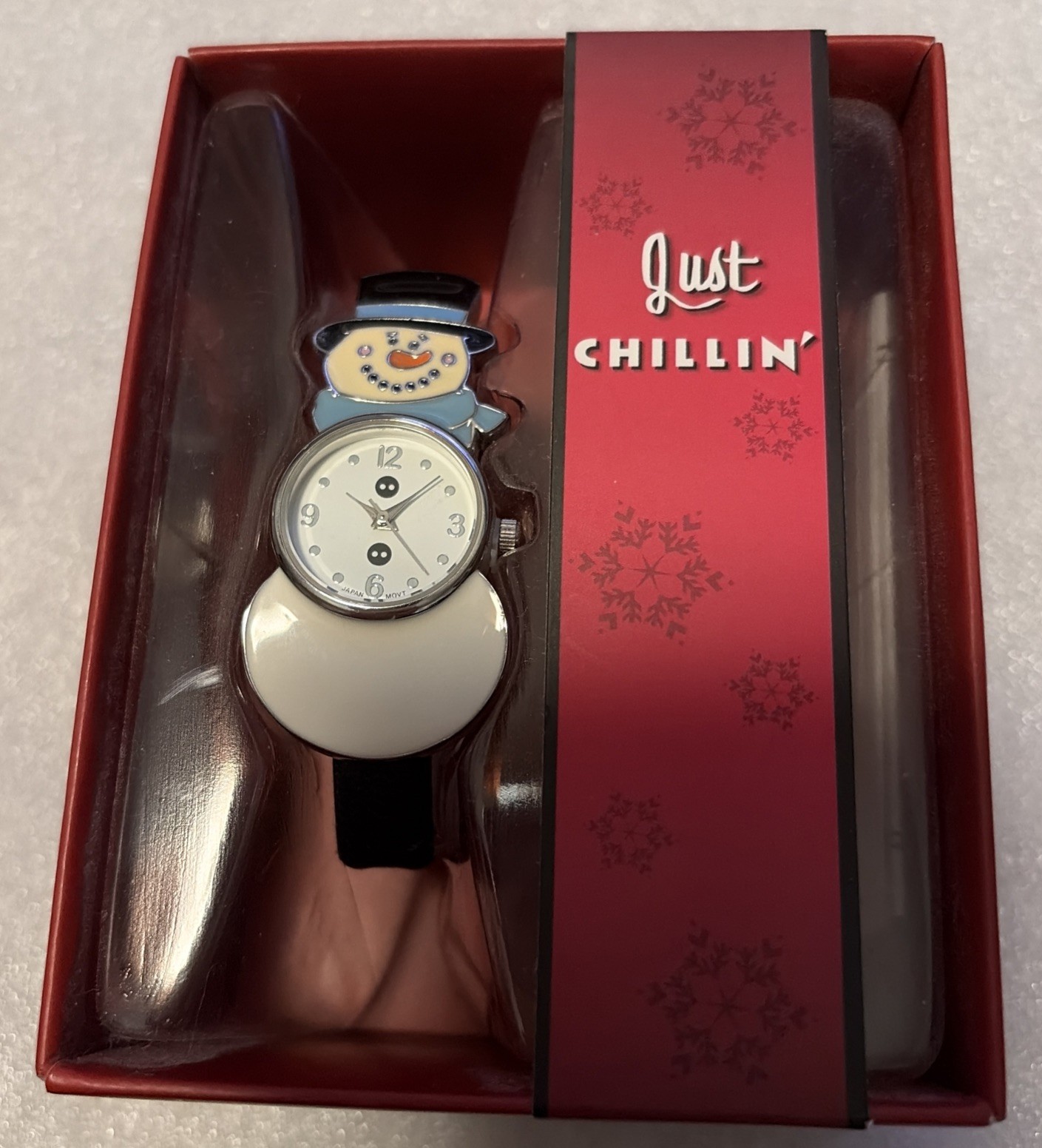 “ Just Chillin” Christmas Snowman/Childs Wrist Watch/ Japan Movement /