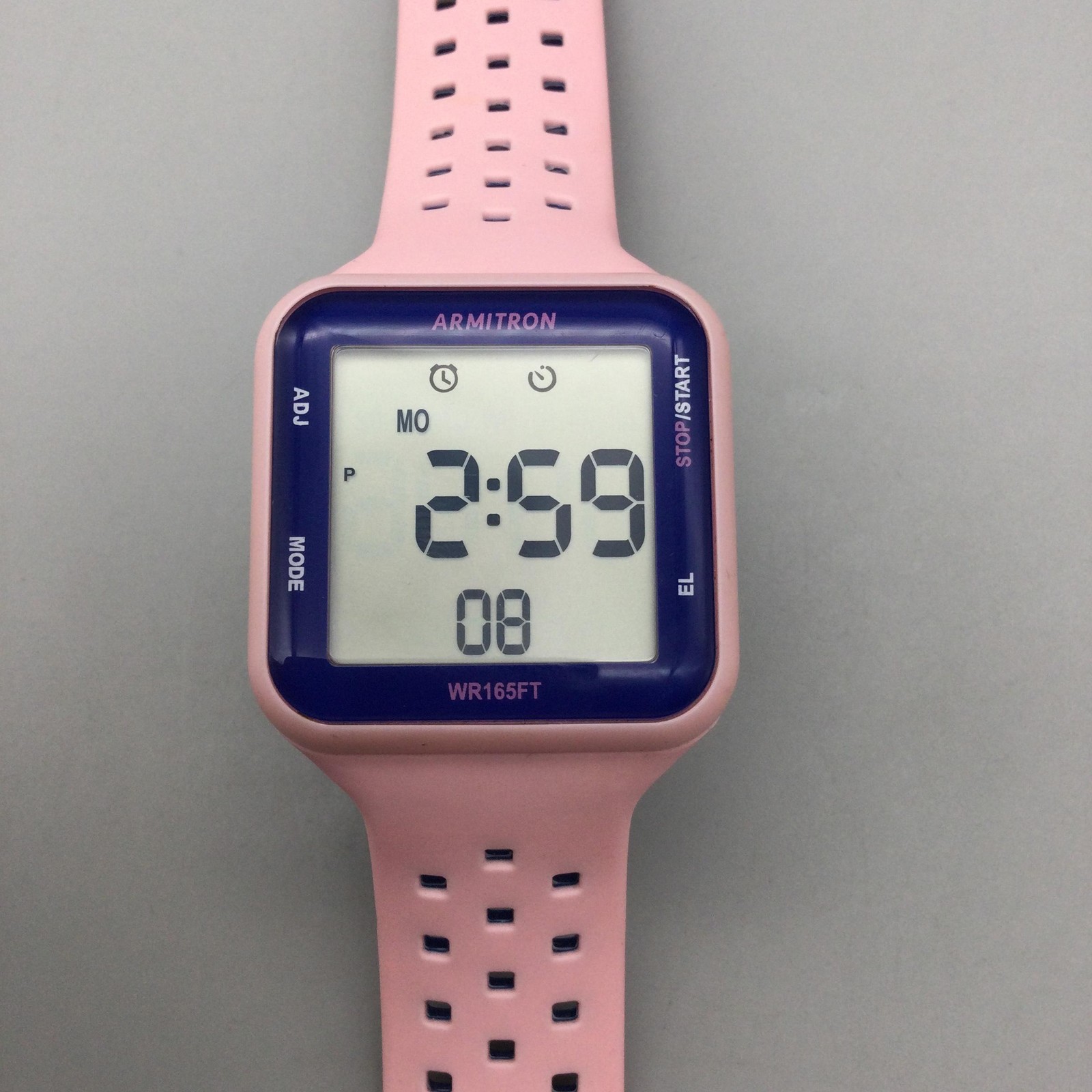 Armitron Pro Sport Womens Watch 38mm Pink Blue Digital Alarm Backlight