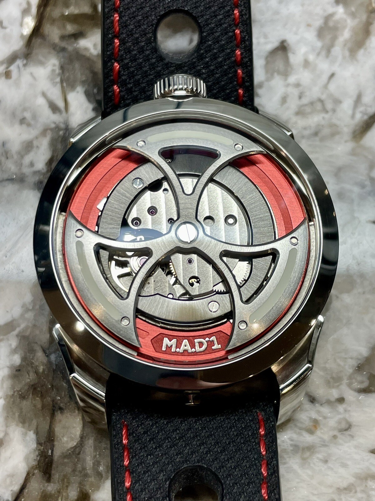 M.A.D. Editions MAD 1 Red by M B & F Limited Ed. Watch 42mm w/ Box & Papers