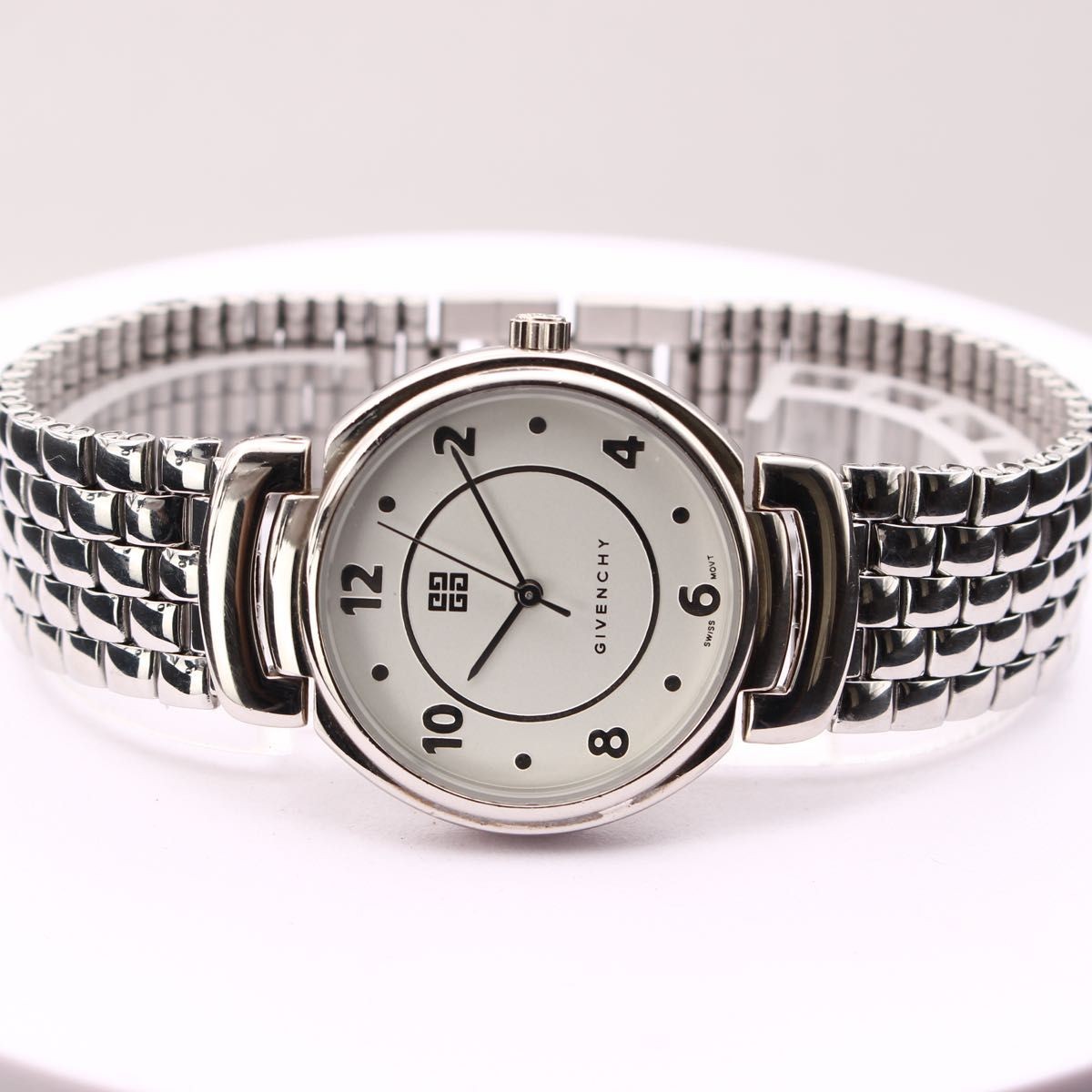 Givenchy Life Vintage Quartz Men’s Watch Swiss White Dial Steel Band OA.8.X