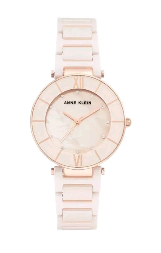 Anne Klein Women’s Watch Analog Pink Ceramics AK3266LPRG 30MM 7″ Band