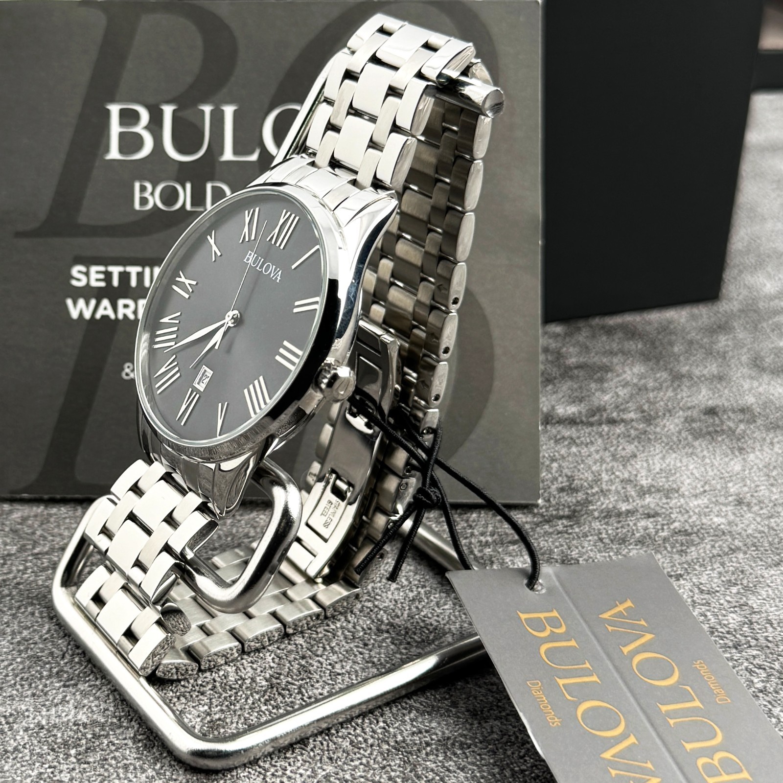 Bulova Classic Collection men Stainless Steel watch Gray Dial Men’s Watch 96B261