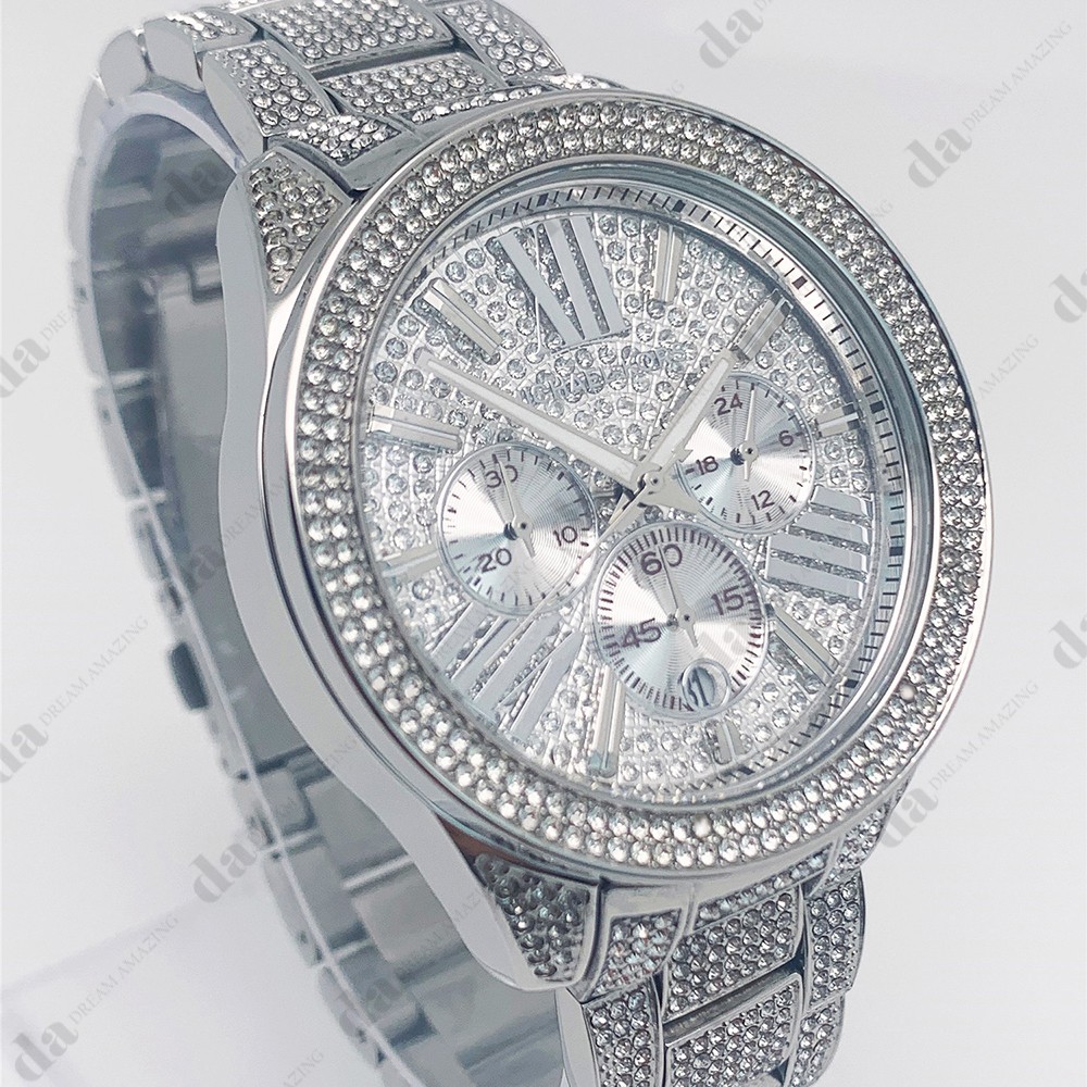 New Michael Kors MK6317 Wren Silver Dial Crystal Glitz Analog Women’s Watch