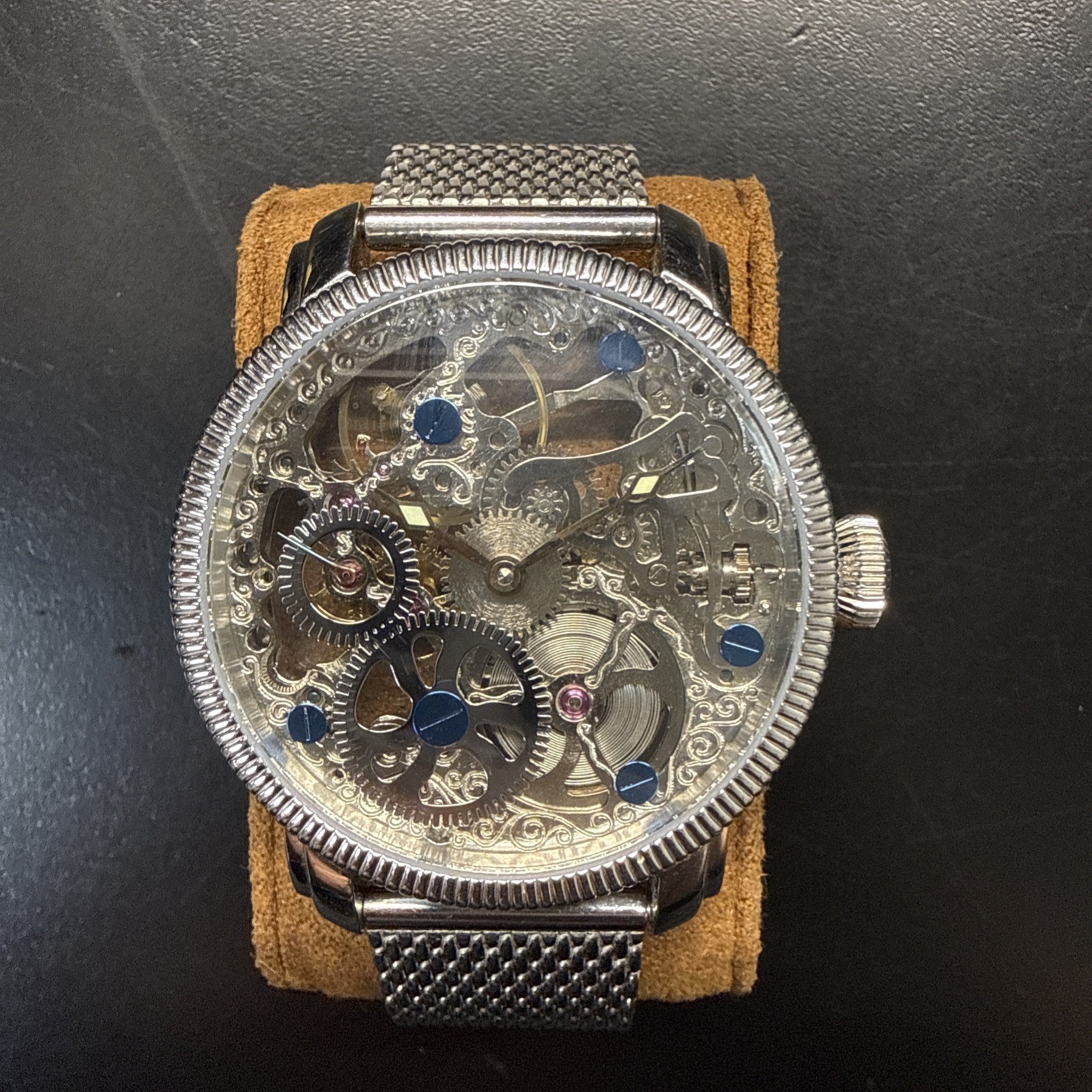 Akribos XXIV Mens Skeleton Watch AK526SS