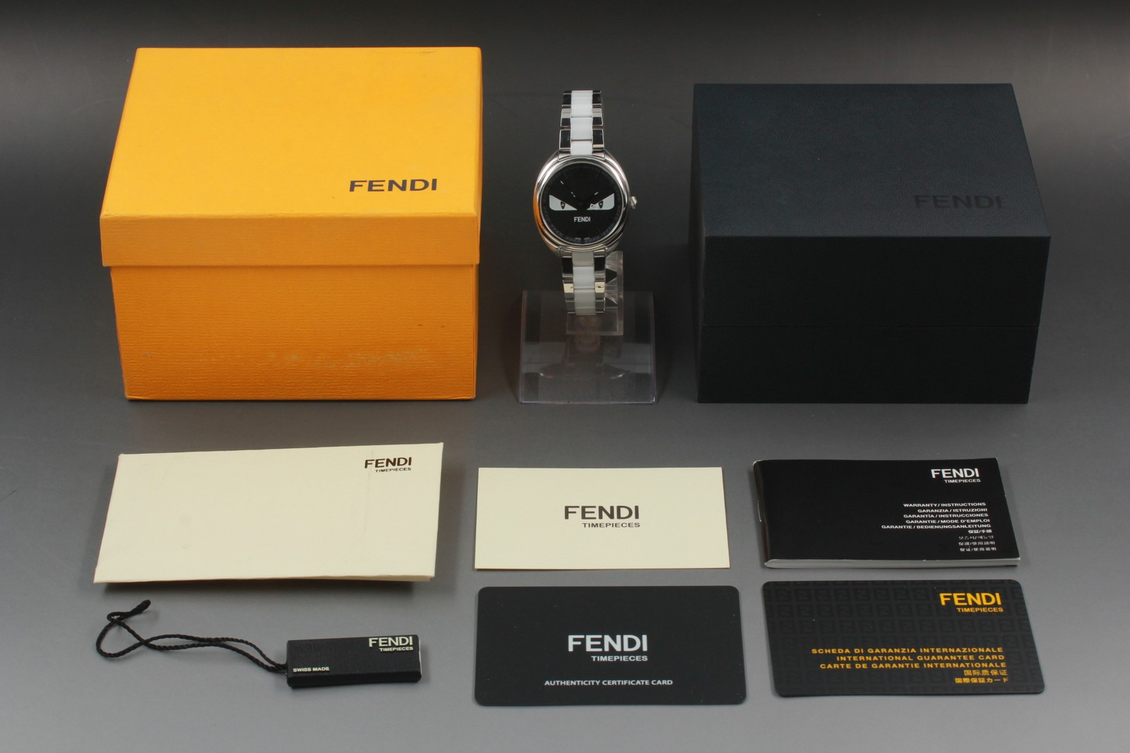 Box, Paper [Near MINT] FENDI Bugs Monster 21000M Black Dial Quartz Womans Watch