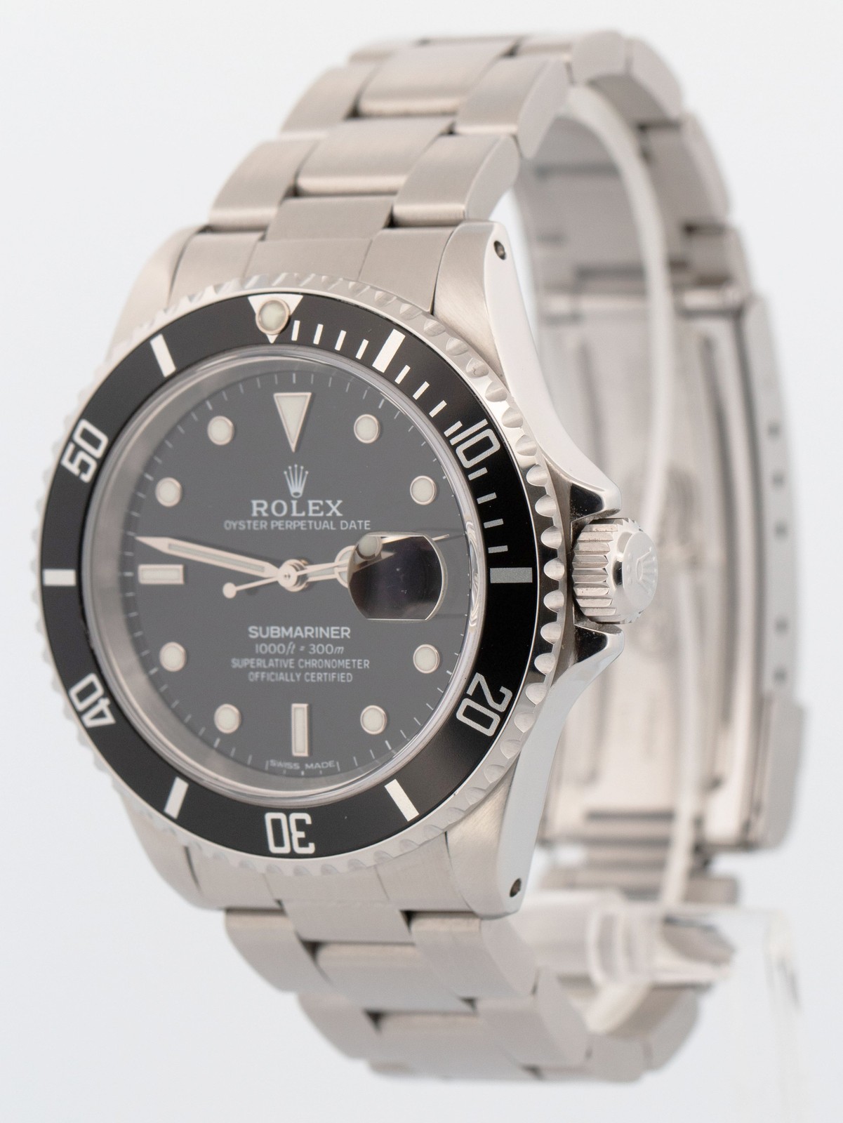 CPO Rolex Submariner Date BLACK Stainless Steel 40mm 16610 Oyster Date Watch
