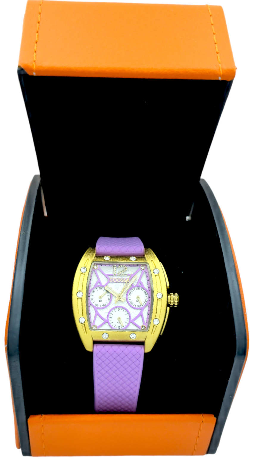 COOSSA ORIGINAL Special Edition Women’s Tonneau 35MM Gold/Purple Day-Date Watch