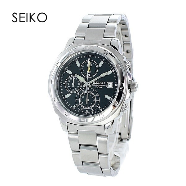 SEIKO SND411P Chronograph Date Quartz Sports Watch Top Mint JAPAN