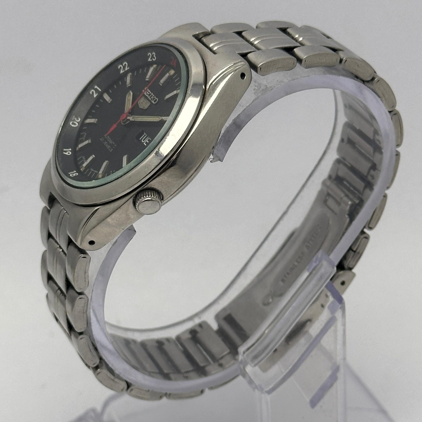 Seiko 5 Automatic Railway Time 7S26-02C0 Black Dial Vintage Men’s Wrist Watch