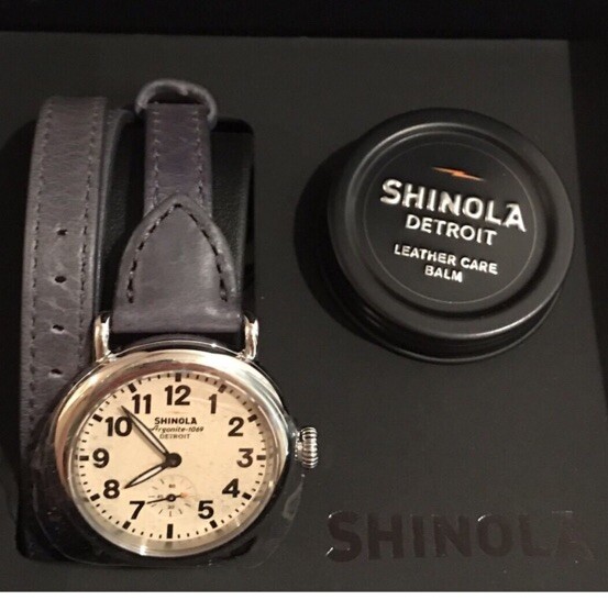 SHINOLA DETROIT THE RUNWELL 36MM WATCH BLUE LEATHER TRIPLE WRAP STRAP BIRDY NEW