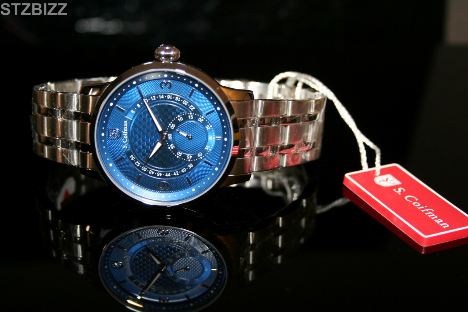 S.Coifman (invicta) Quartz 44mm mens dark blue dial stainless steel watch Sc0462