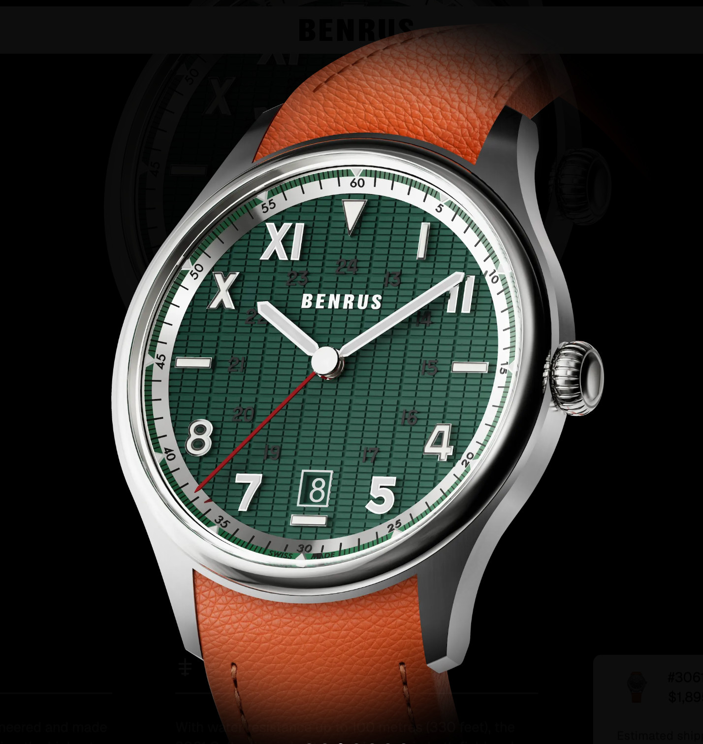 Bensh 3061 GT Men’s Swiss Made Automatic Watch ETA 2892 Sapphire Crystal