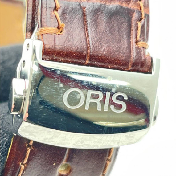 Oris Artelier Small Seconds 7582 Brown Strap Men’s Watch Used Japan