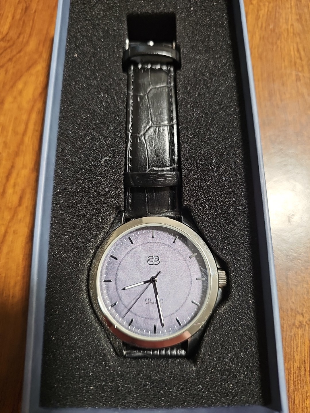 Bellany Watch Group- BWG-238 Quartz watch, Black Leather Strap