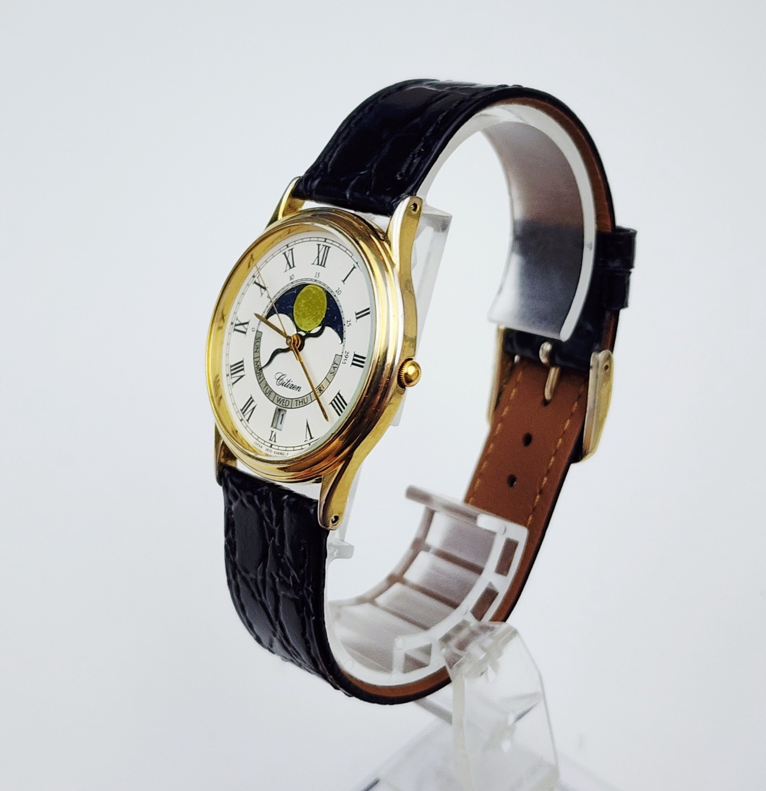 Men’s JAPAN Vintage 1988 MOONPHASE Gold Plated Watch CITIZEN 2870-268393