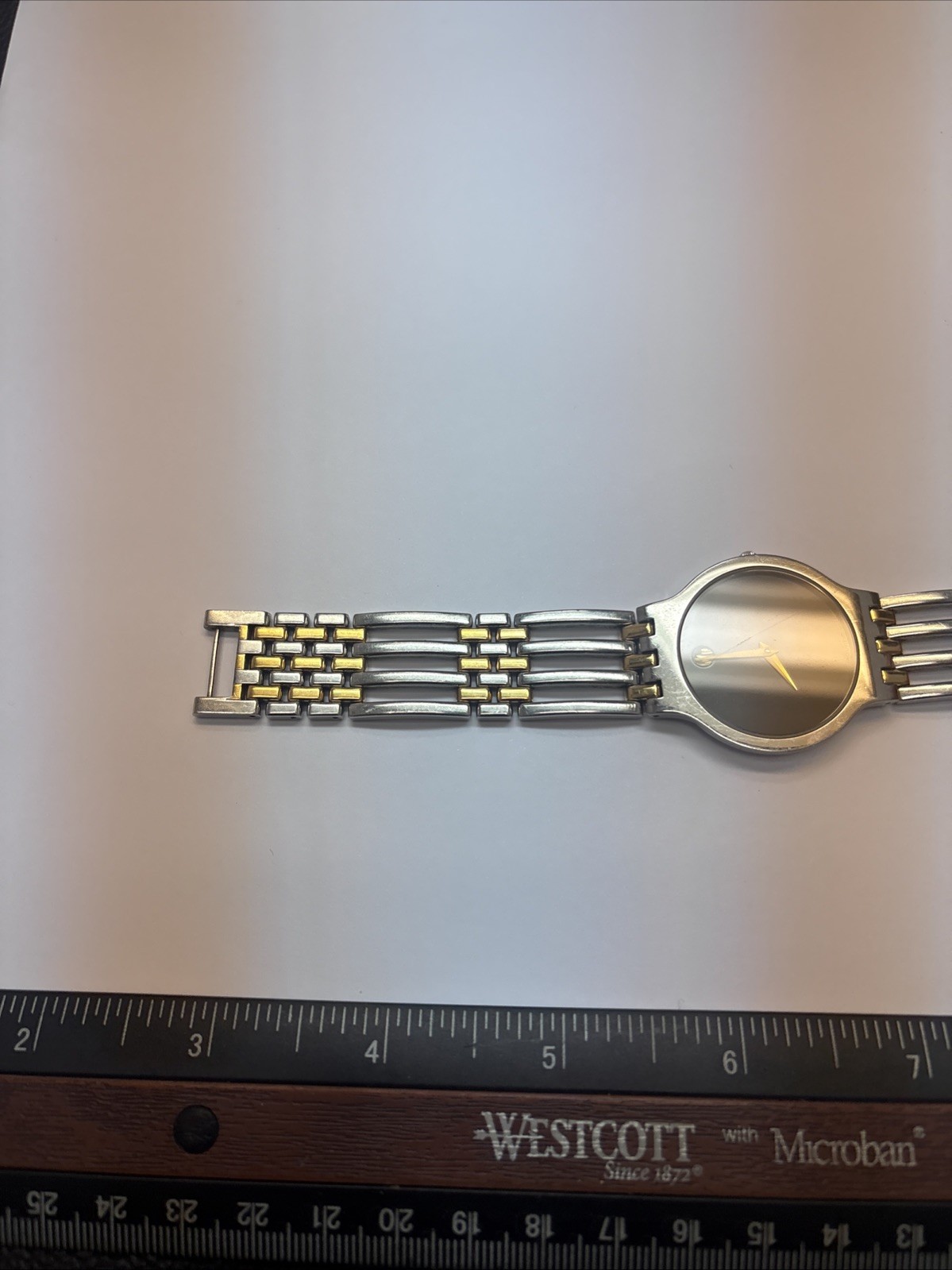 Men’s Movado Esperanza Fits Wrist Size 6 3/4 (scratch On Glass) As Is Gold Plate