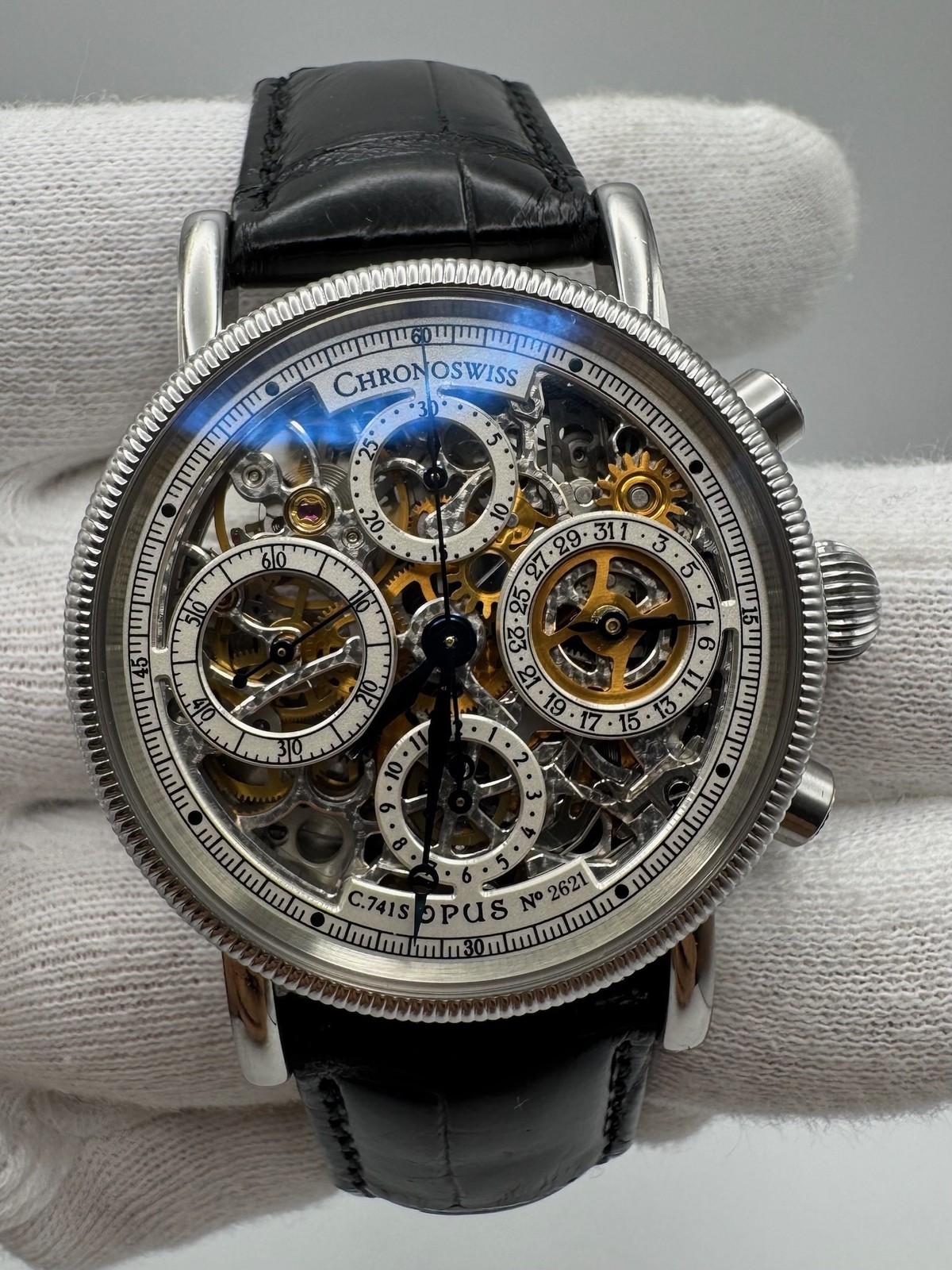 Chronoswiss Opus CH 7523 S Skeleton 38mm 1999 (Papers/Unpolished)