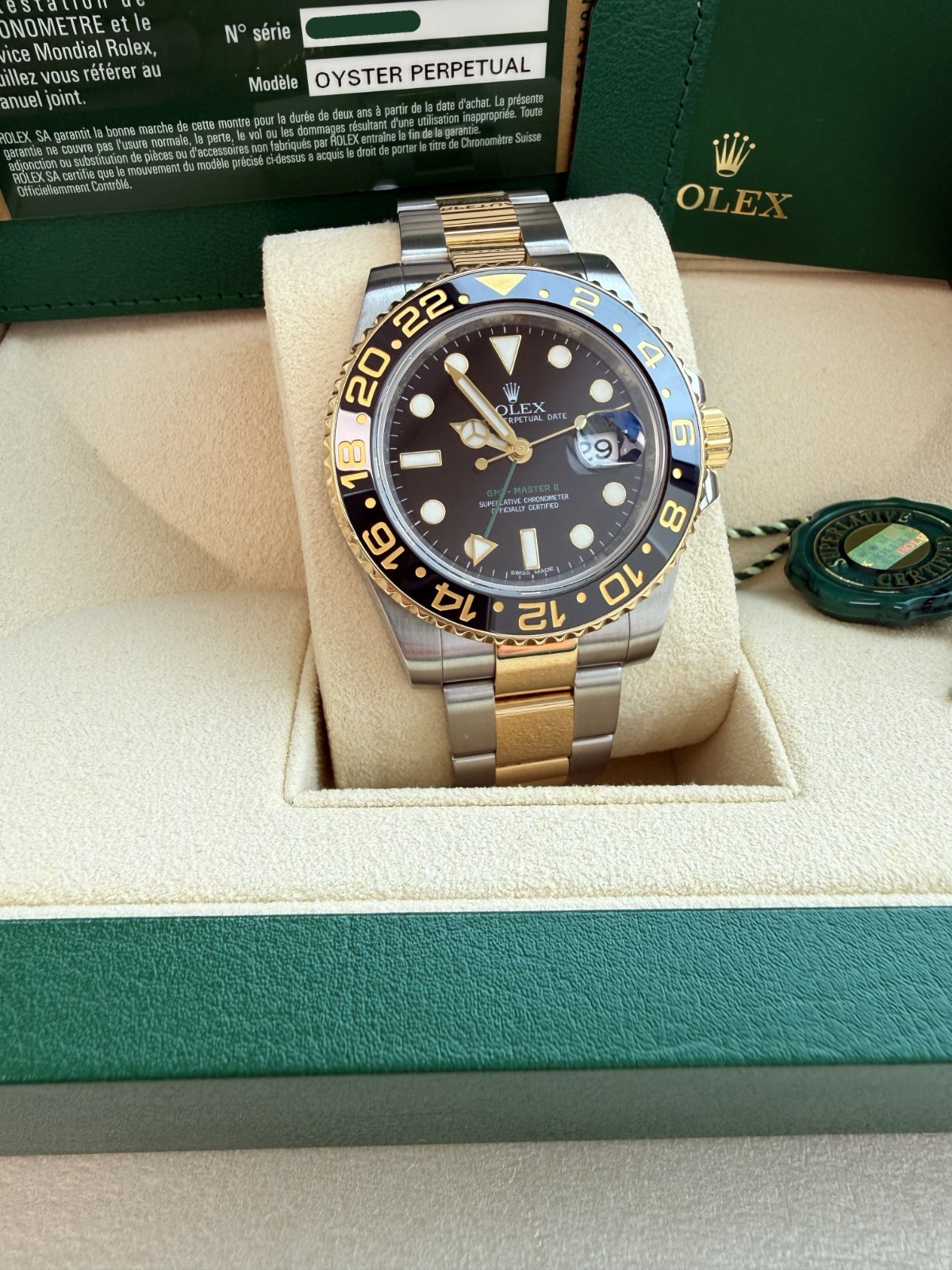 Rolex GMT-Master II 40mm Steel Yellow Gold Two-Tone Ceramic Bezel Watch 116713LN
