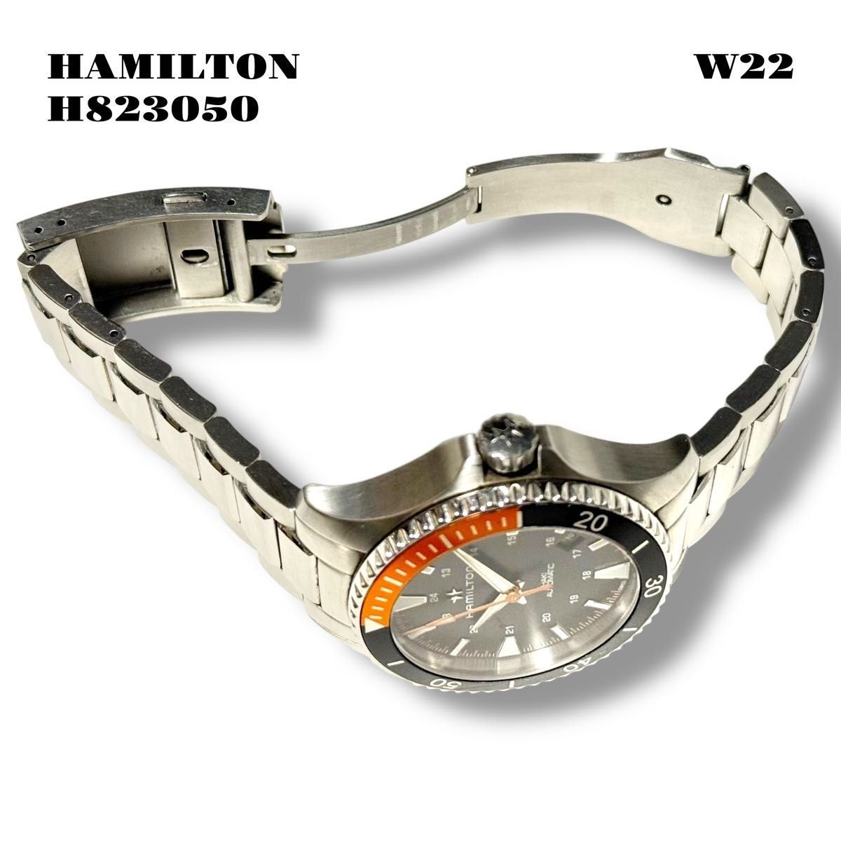 HAMILTON Khaki navy scuba H823050 Date Black Dial Automatic Wrist18.5cm USED