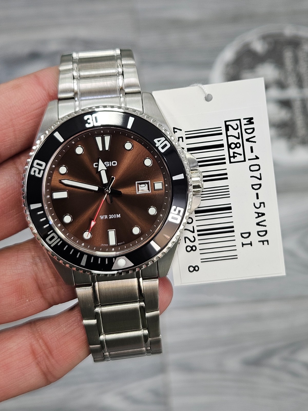 Casio Duro MDV-107D-5AVDF Diver Watch 200M Brown Dial | 100% Original