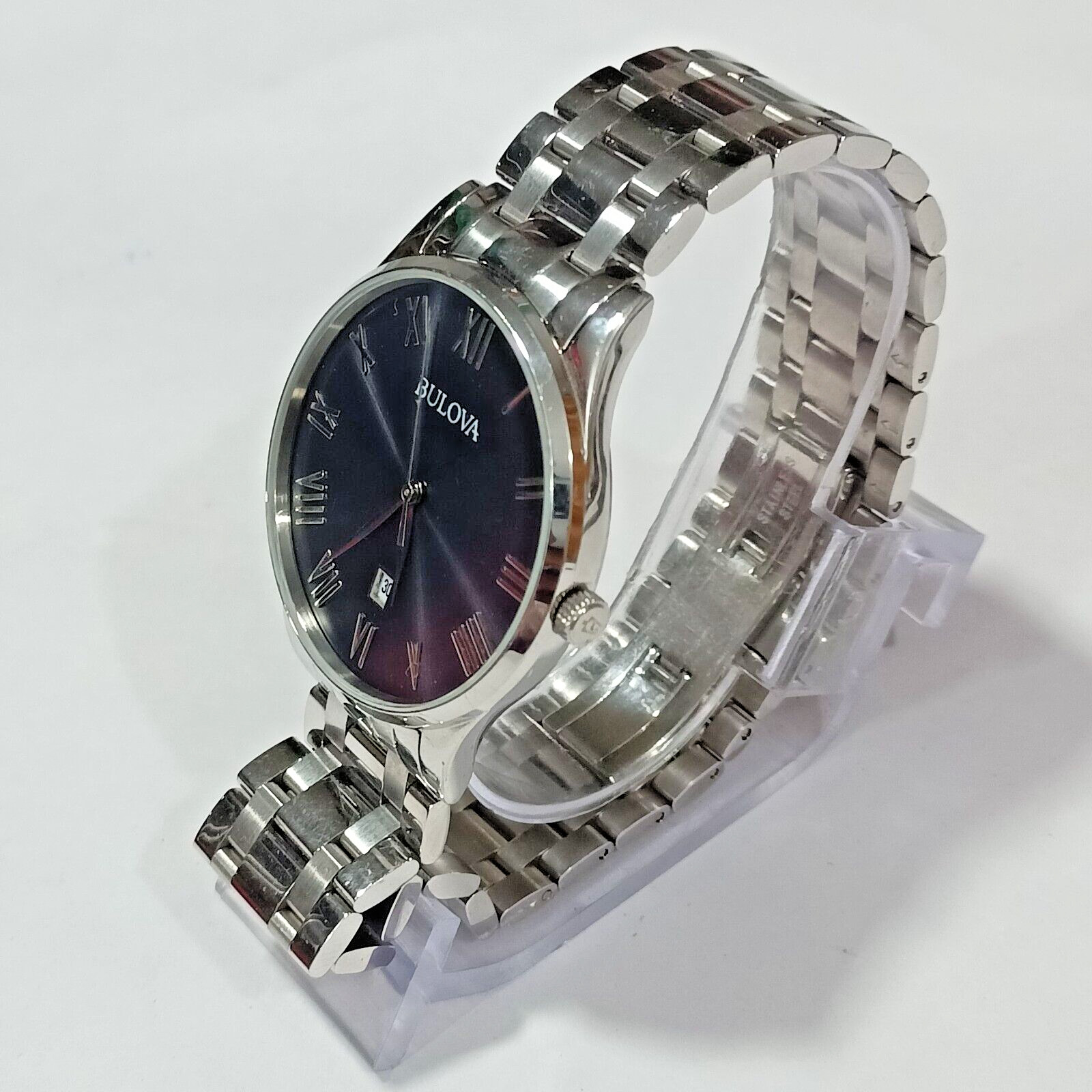 96B261 BULOVA CLASSIC BLACK DIAL STAINLESS STEEL BRACELET MEN’S WATCH M-490