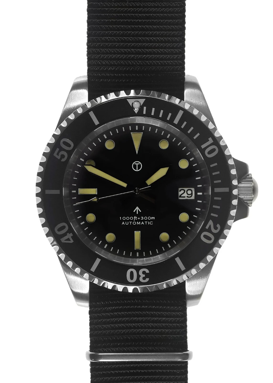 MWC 300m Water Resistant Military Divers Watch with 21 Jewel Automatic Movement