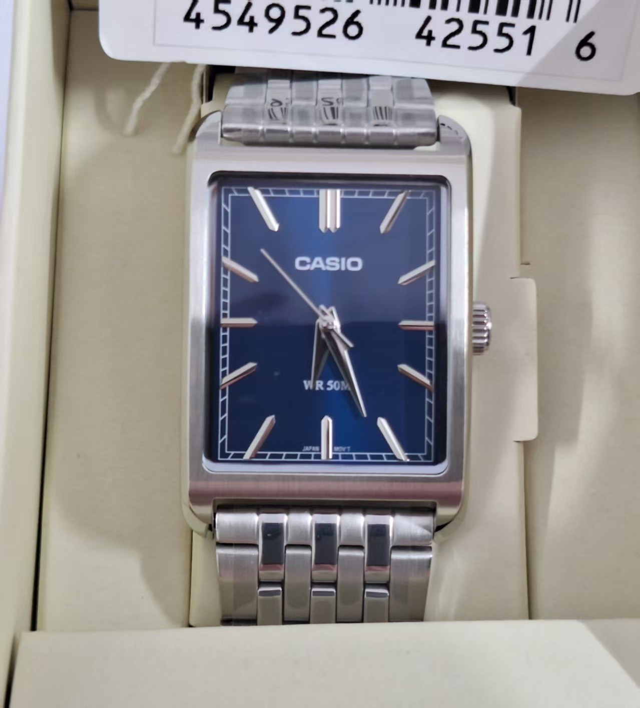 CASIO MTP-B215D-2A Blue Dial Analog Stainless Steel Band Men Watch MTPB215D