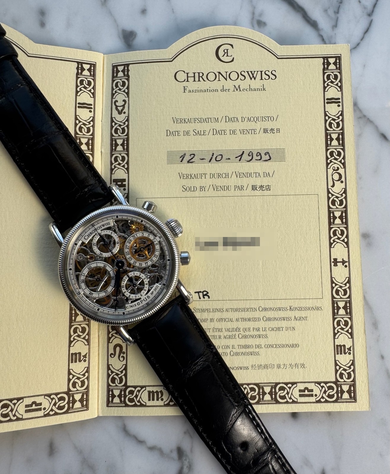 Chronoswiss Opus CH 7523 S Skeleton 38mm 1999 (Papers/Unpolished)