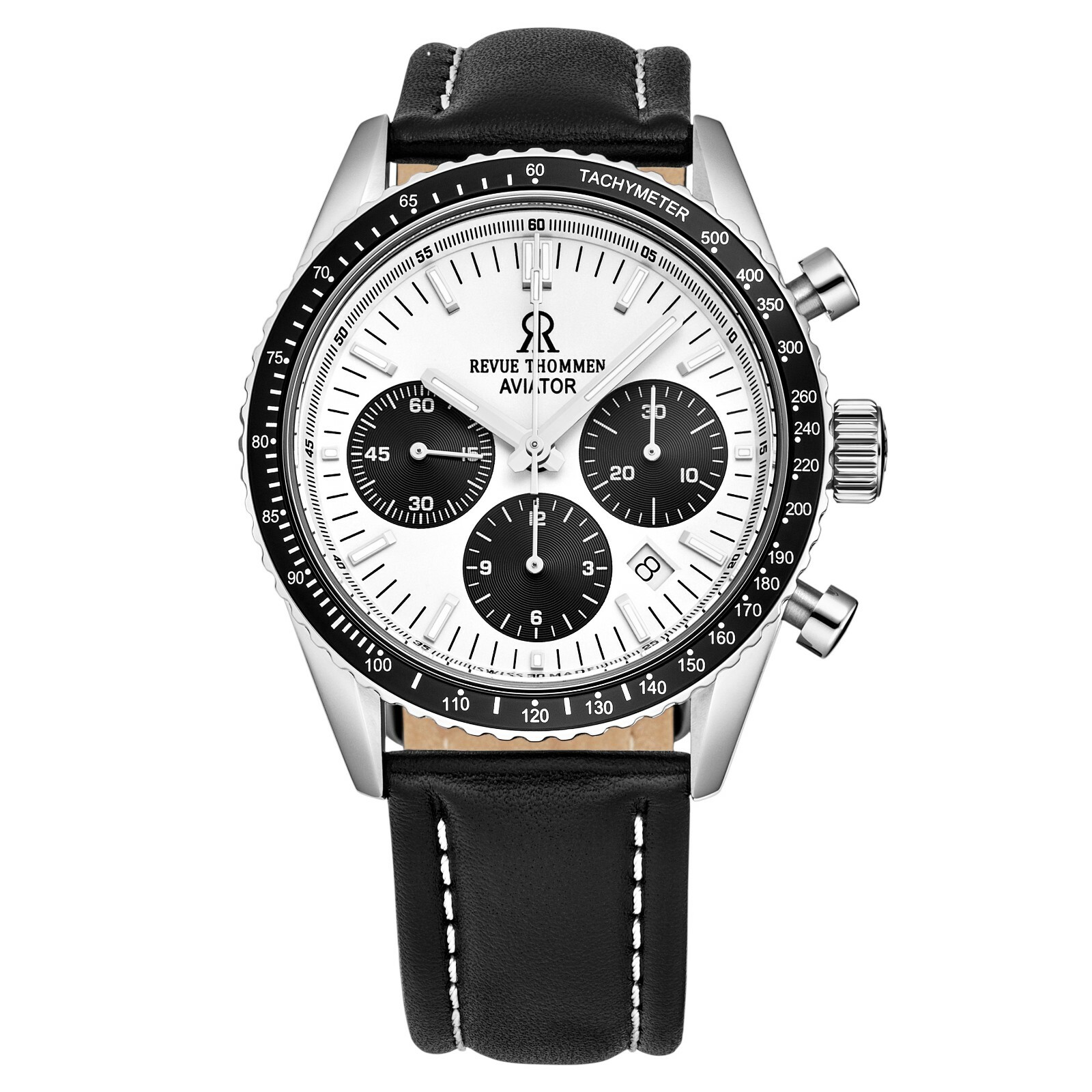 Revue Thommen 17000.6532 ‘Aviator’ Leather Strap Chronograph Automatic Watch