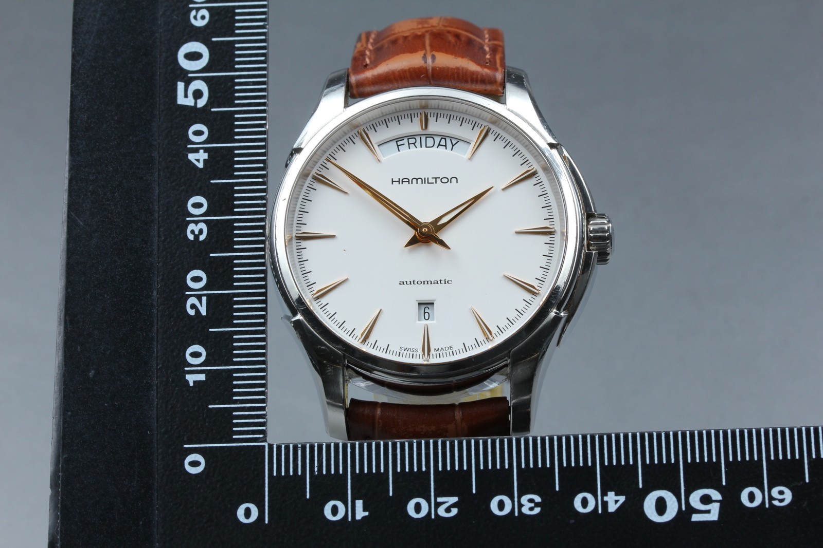 Hamilton Jazzmaster H325051 Men’s Watch White Dial Day/Date AT [Near MINT w/Box]